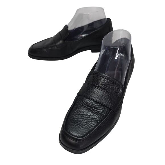 Vionic Sellah Sz6.5 black Square Tie Pebbled leather Loafer Slipon Arch Support - Picture 1 of 13